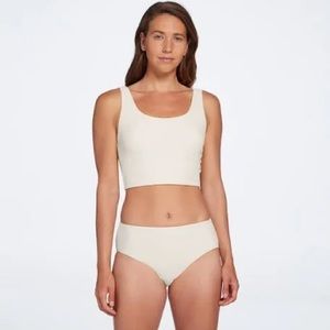 Calia off white cream textured swim bikini top